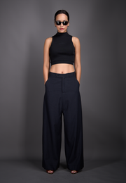 Model wearing cotton top and pants, front view – East Vibe